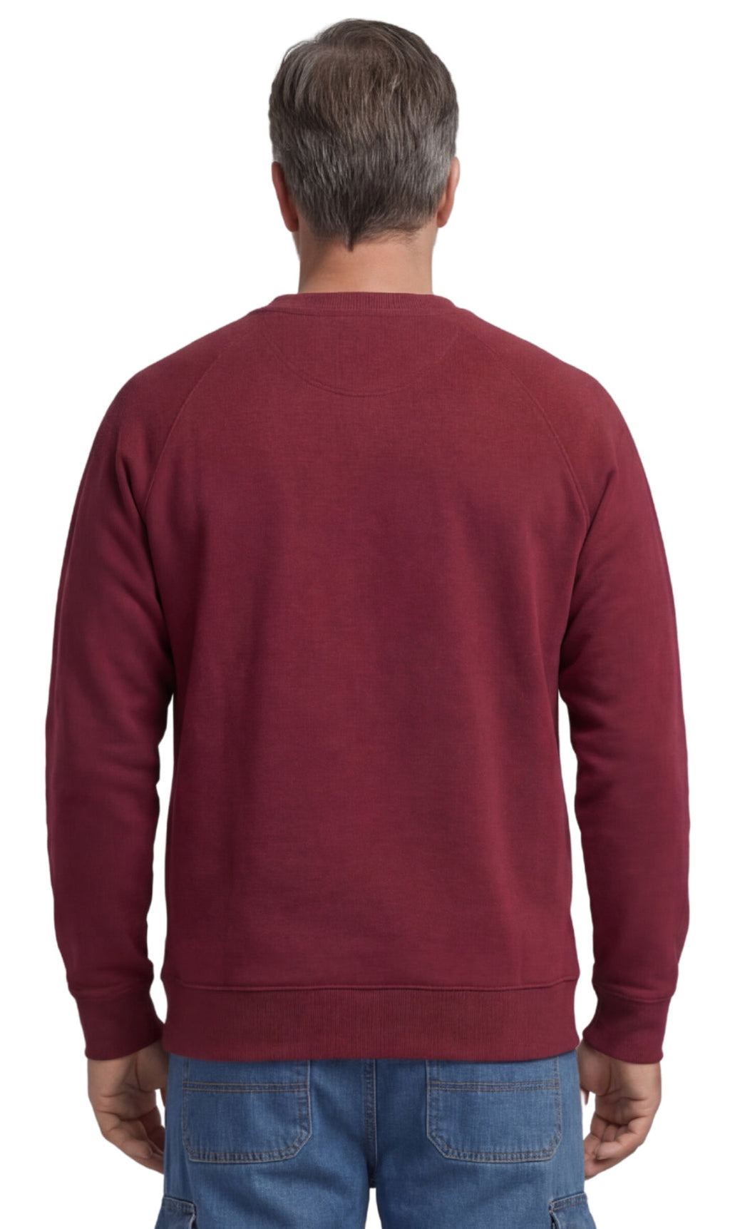 Sudadera de felpa para hombre de 3 bolsillos con costuras raglán, bolsillo en el pecho y cuello sin etiqueta