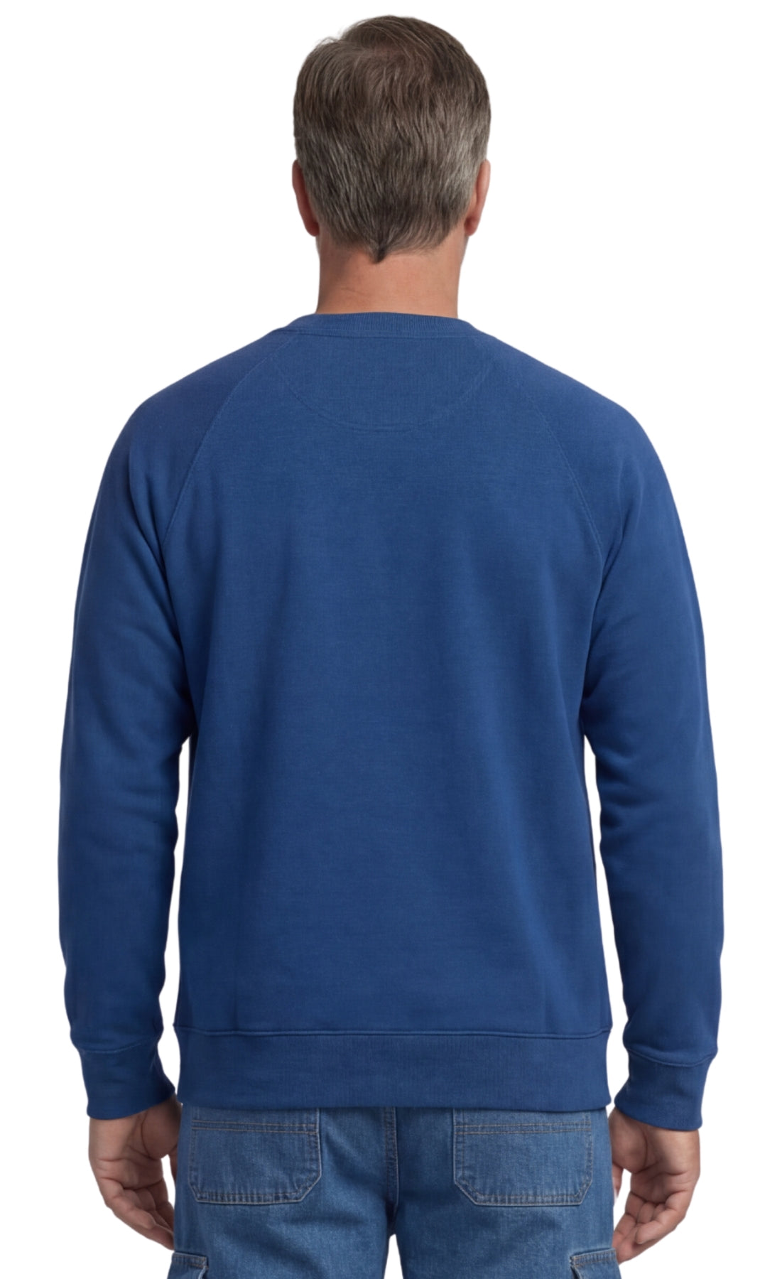Sudadera de felpa para hombre de 3 bolsillos con costuras raglán, bolsillo en el pecho y cuello sin etiqueta