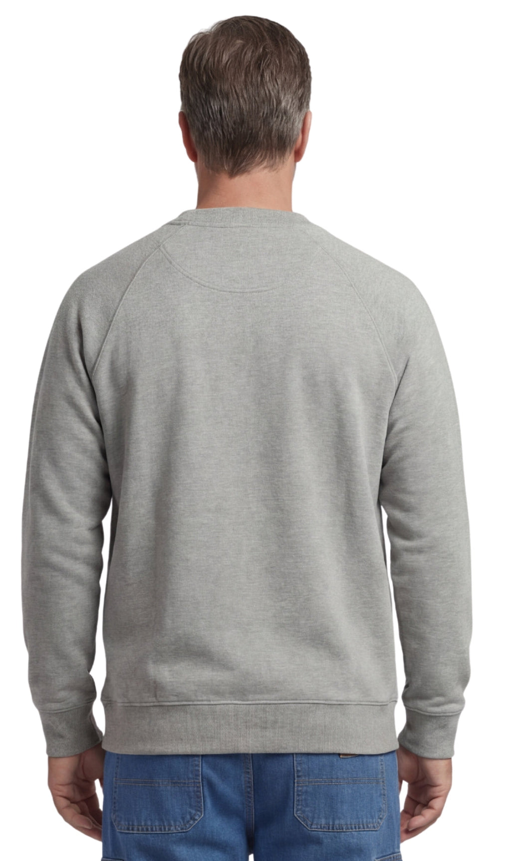 Sudadera de felpa para hombre de 3 bolsillos con costuras raglán, bolsillo en el pecho y cuello sin etiqueta