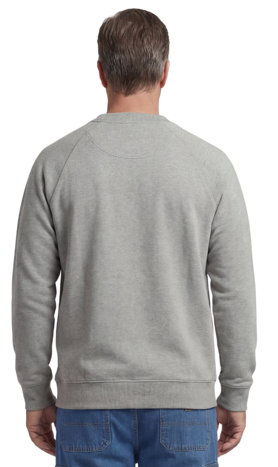 Sudadera de felpa para hombre de 3 bolsillos con costuras raglán, bolsillo en el pecho y cuello sin etiqueta