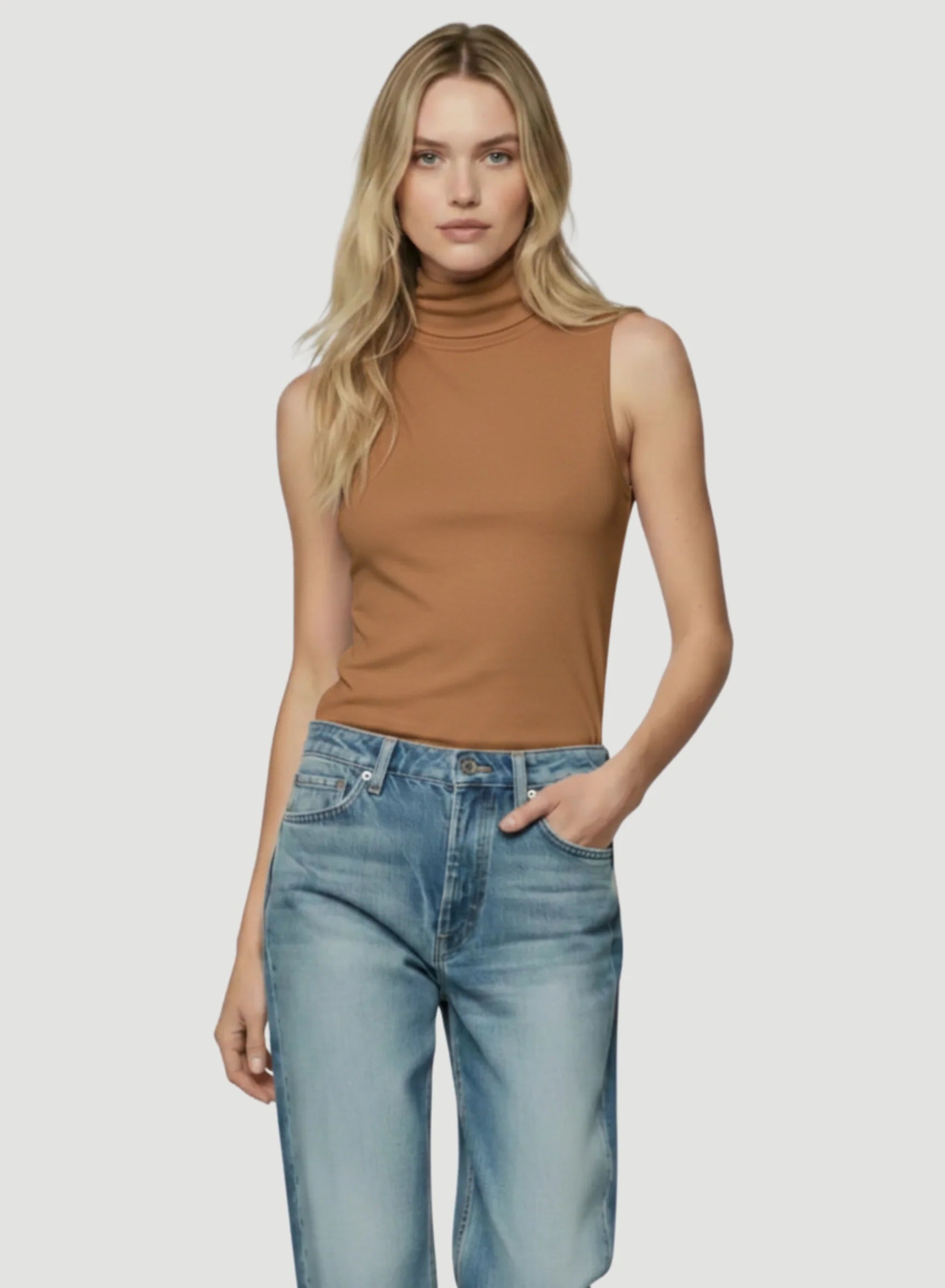 Cuello alto sin mangas Soft Touch