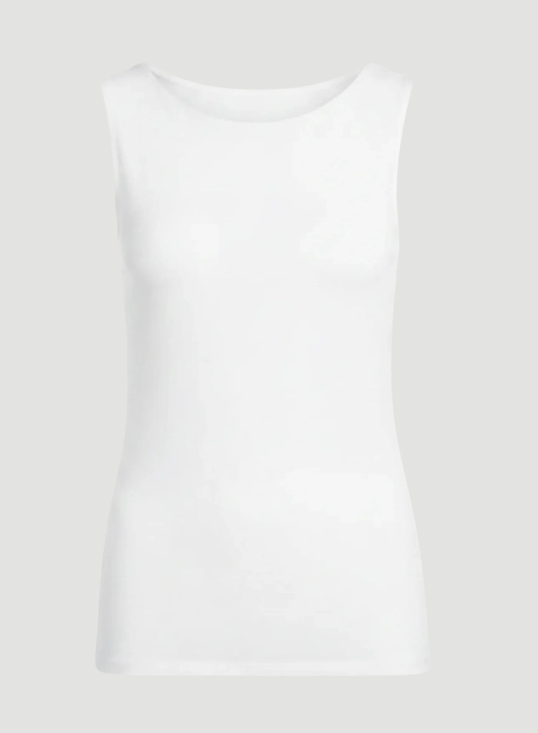 Camiseta sin mangas con cuello redondo y borde merrow suave al tacto