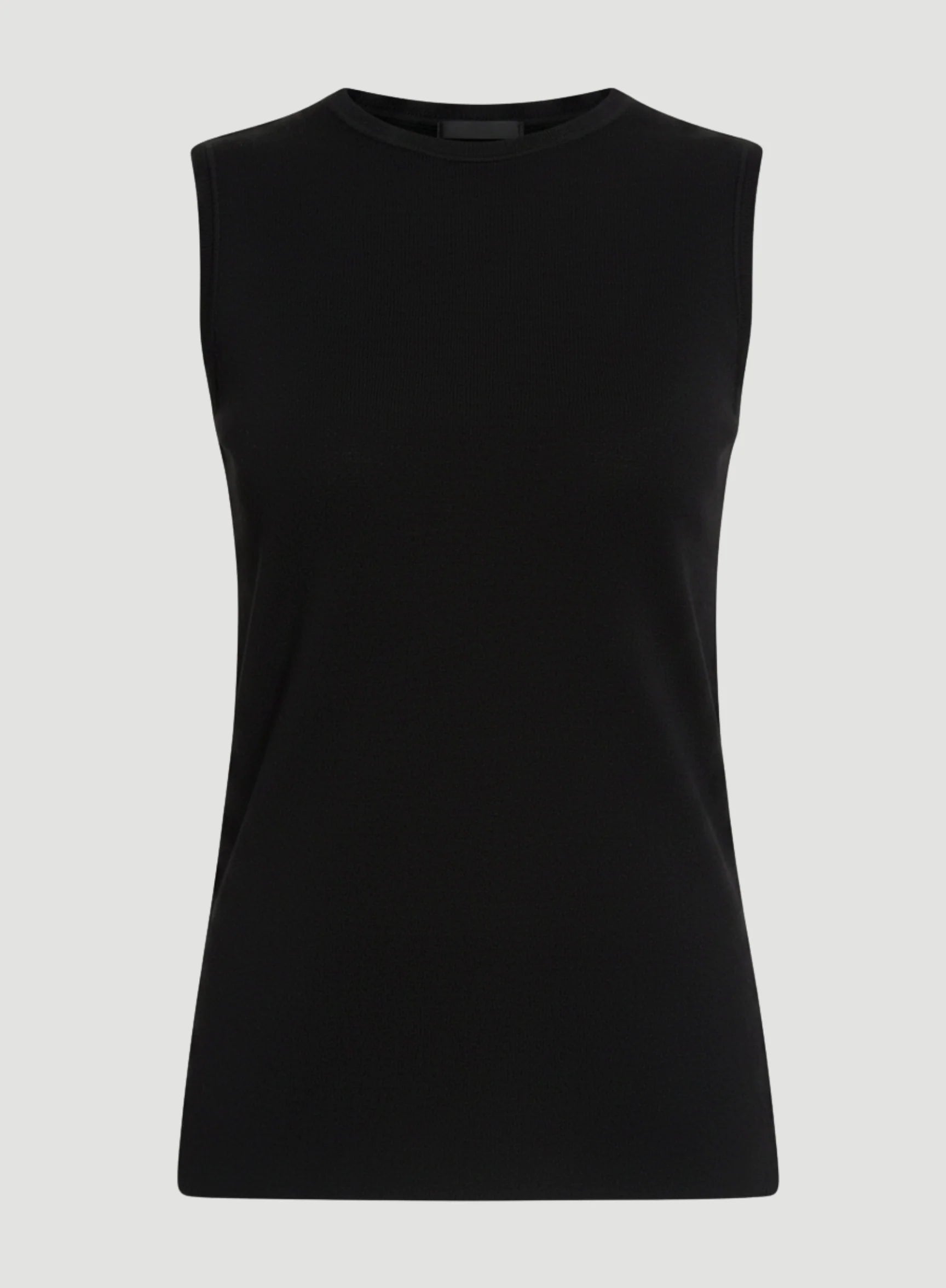 Camiseta sin mangas con cuello redondo de cachemir 100 % lavable a máquina
