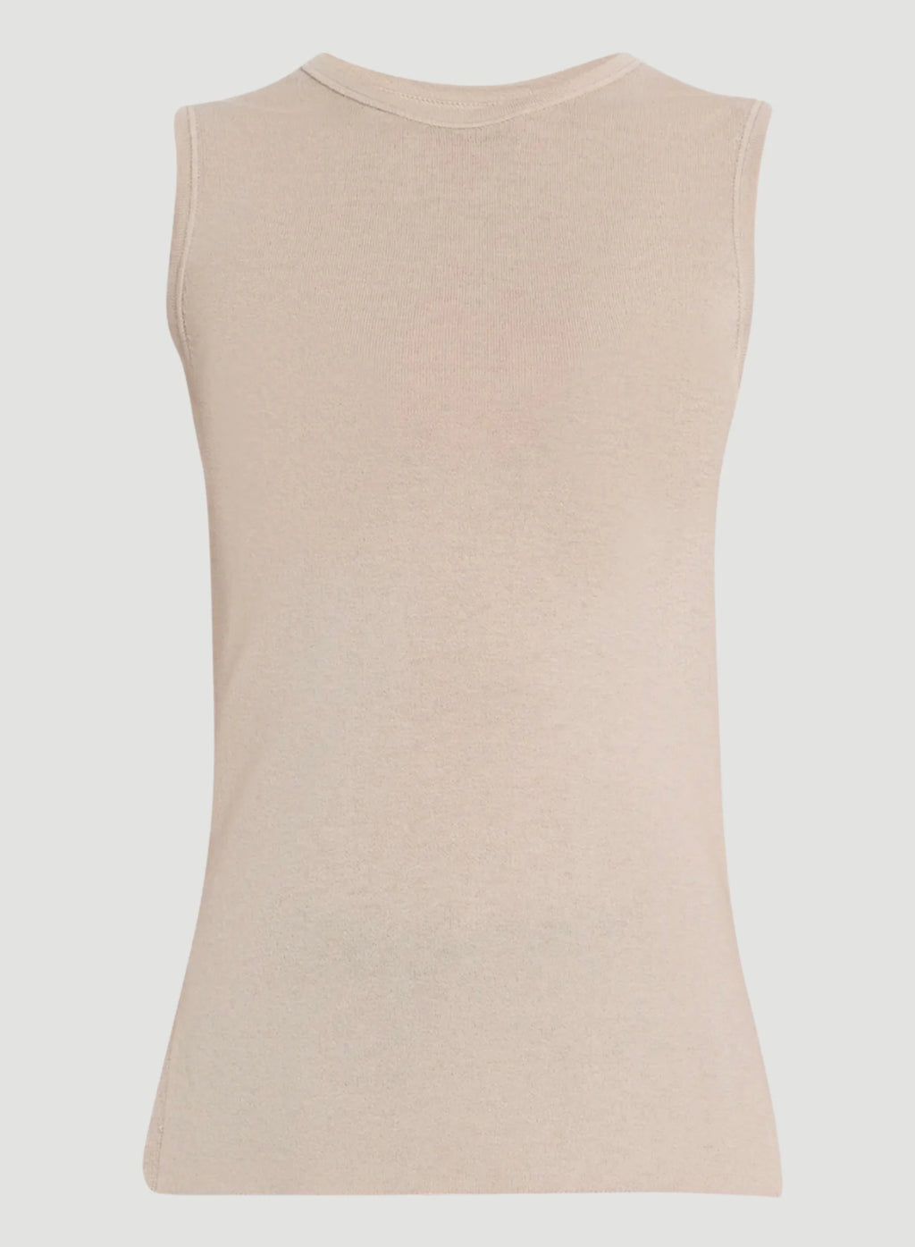 Camiseta sin mangas con cuello redondo de cachemir 100 % lavable a máquina