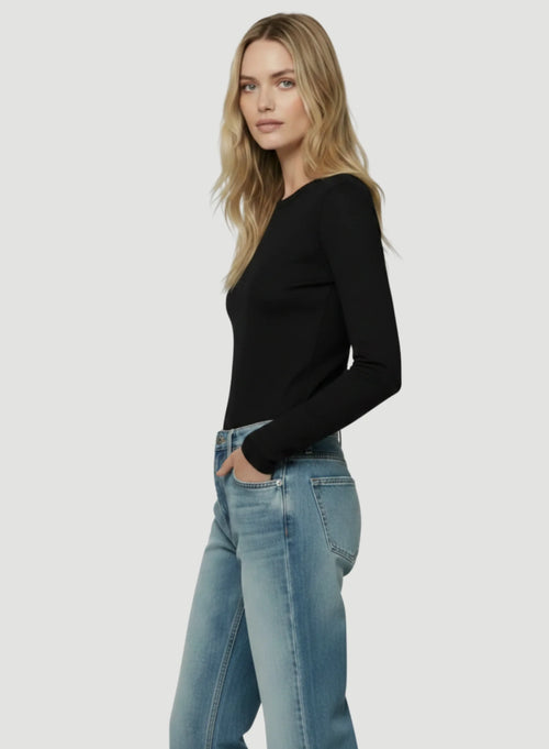 100% Machine Washable Cashmere Long Sleeve Crewneck T-Shirt