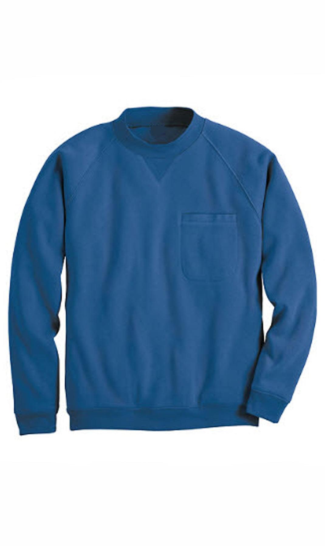 Sudadera de felpa para hombre de 3 bolsillos con costuras raglán, bolsillo en el pecho y cuello sin etiqueta