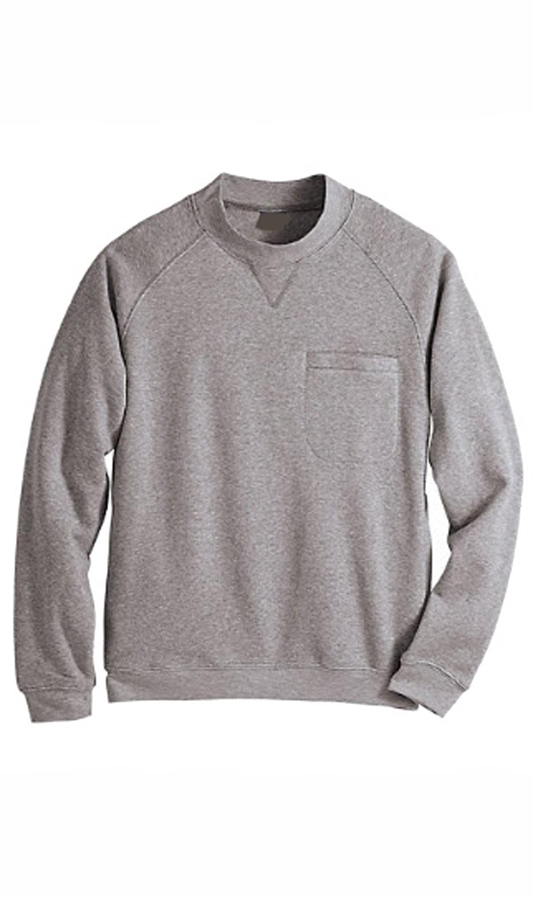 Sudadera de felpa para hombre de 3 bolsillos con costuras raglán, bolsillo en el pecho y cuello sin etiqueta