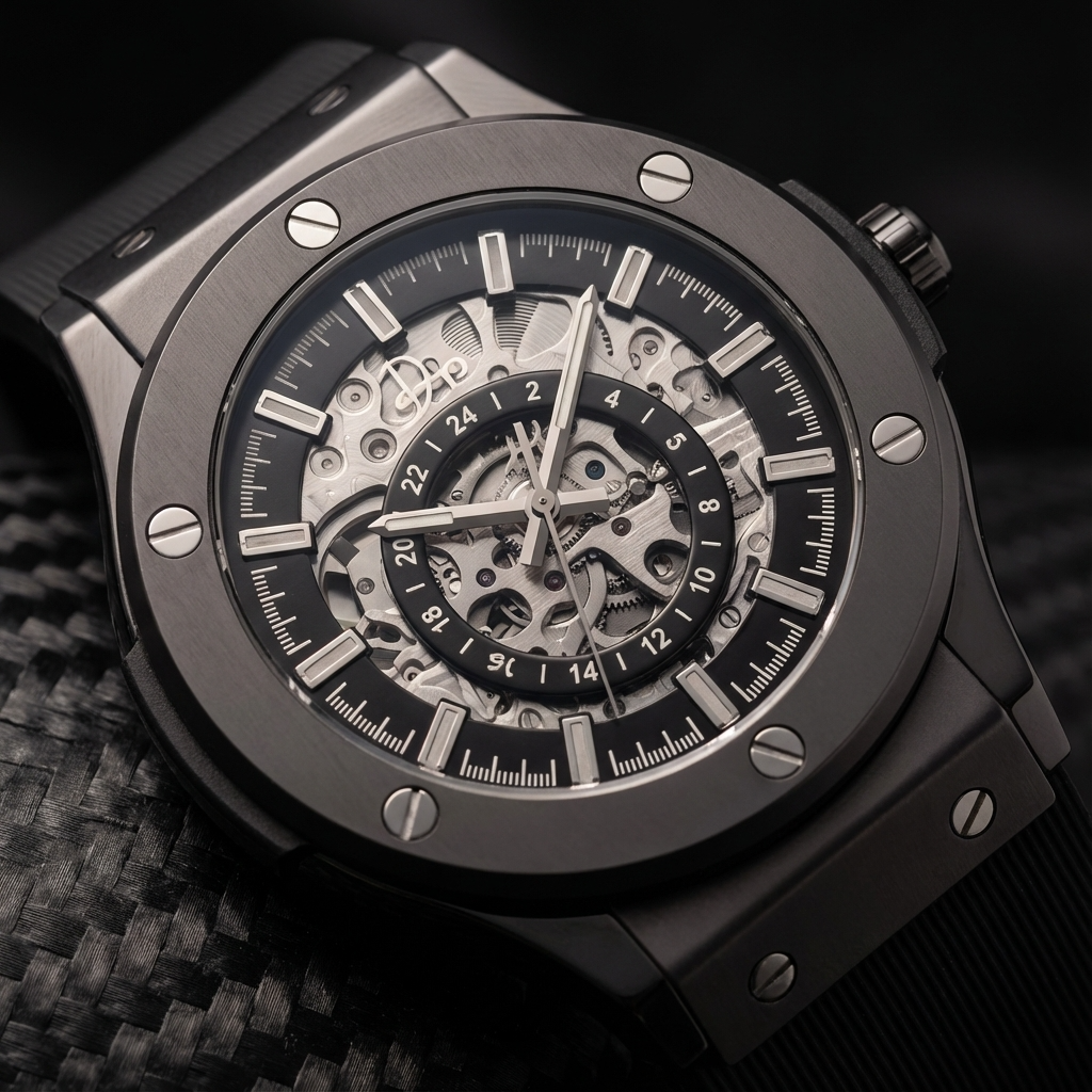 Reloj esqueleto de acero inoxidable - El 199 Gunmetal de Dapper Watches