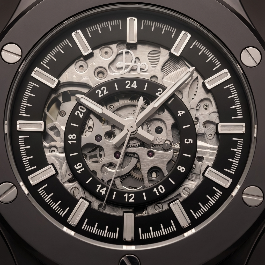 Reloj esqueleto de acero inoxidable - El 199 Gunmetal de Dapper Watches
