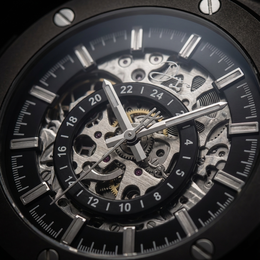 Reloj esqueleto de acero inoxidable - El 199 Gunmetal de Dapper Watches