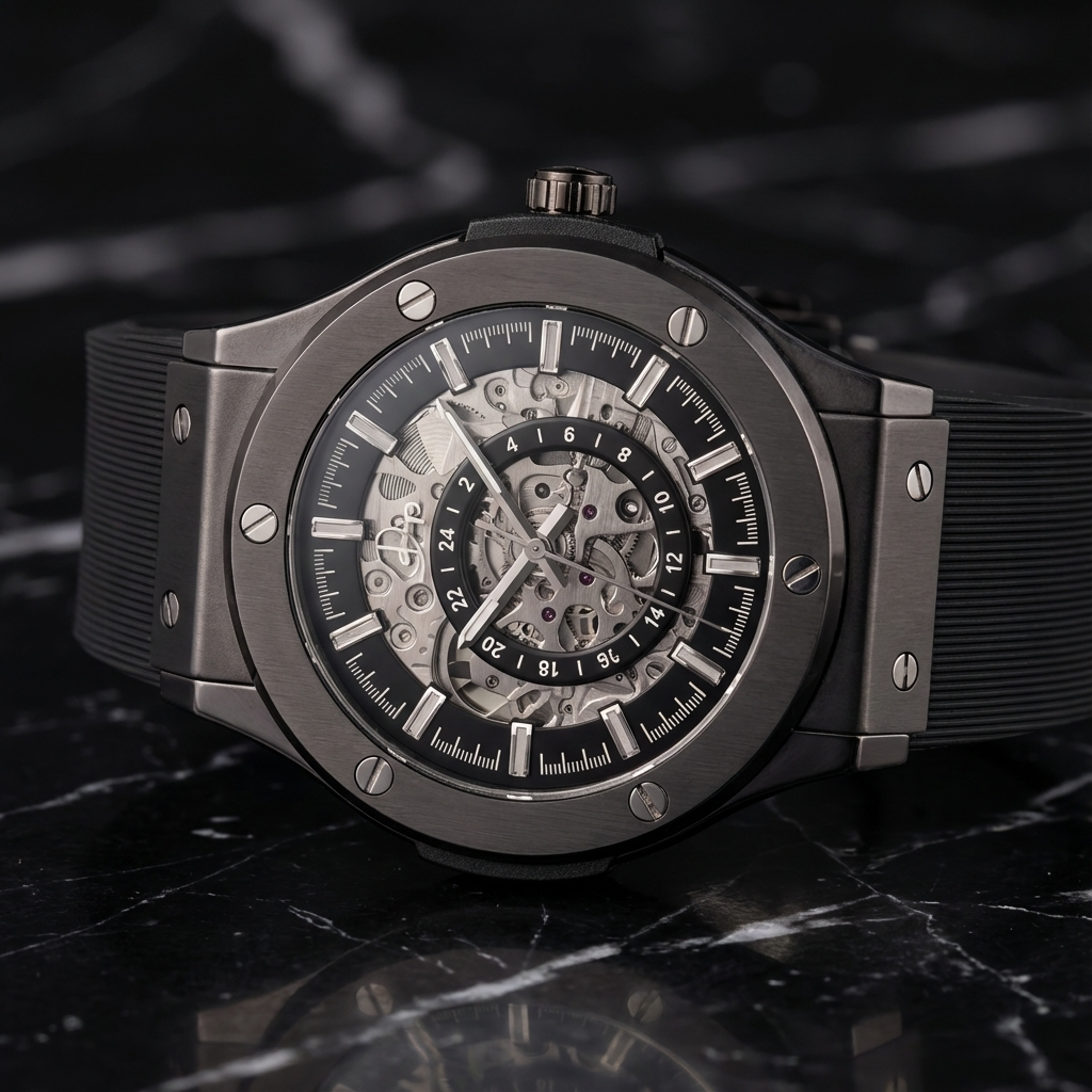 Reloj esqueleto de acero inoxidable - El 199 Gunmetal de Dapper Watches