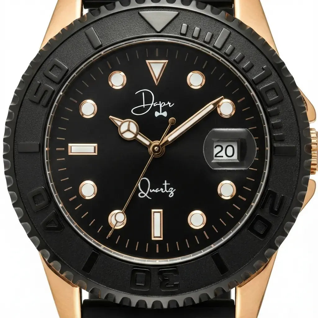 Reloj de Cuarzo Minimalista - La Edición Oro Rosa Noche Oscura