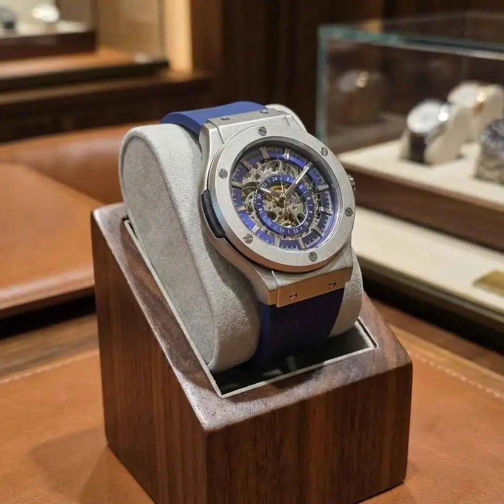 Reloj Esqueleto de Acero Inoxidable - The 199 Blue de Dapper Watches